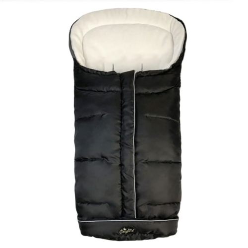 CozyMe Winter Stroller Blanket Evolution, Stroller Footmuff, 3-in-1 Waterproof Toddler Stroller Bunting Bag Fits Most Pushchairs and Joggers, Central Open, Reflective Strip Design, 6M - 36M, Black