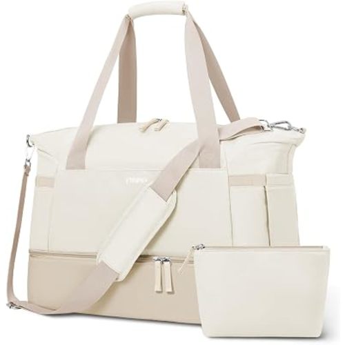 Gym Bag for Women, Personal Item Travel Bag with Shoes Compartment for Trip