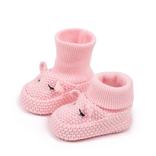 Newborn Baby Boys Girls Cozy Warm Booties Infant Cute Cartoon Knit Soft Socks Shoes for Baby Shower.