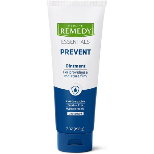 Medline Remedy Essentials Ointment (7 oz Tube), Unscented, Moisturizing Breathable Film, Aloe, Vitamins A, D & E, Soothing Incontinence Care for Adults & Elderly, Hypoallergenic, Paraben Free