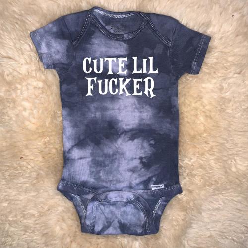 Cute Lil Fucker Onesies® by 101 Damnations Shop - Rude Funny Gothic Baby Bodysuit, Unisex Infant Newborn Toddler Shower Gift