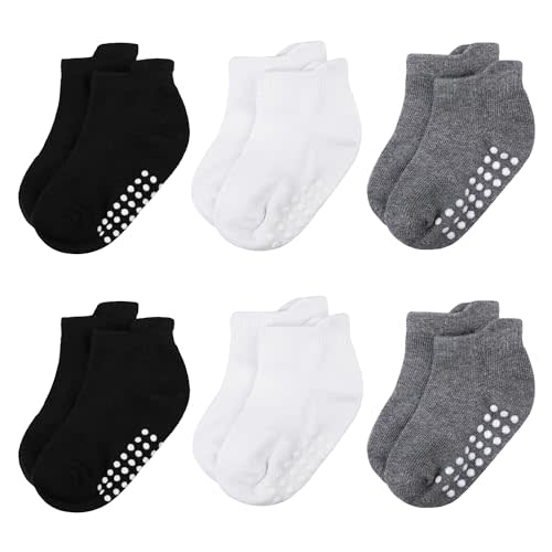 jealkip Baby and Toddler Socks,Soft Cotton Non-Slip Ankle Socks for New Born,Boys and Girls