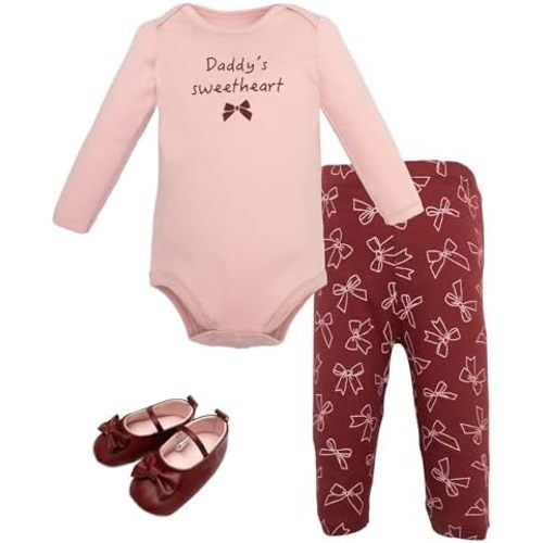Hudson Baby Unisex Baby Cotton Bodysuit, Pant and Shoe Set