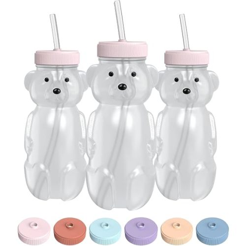 The 730 Project Honey Bear Straw Cup Babies 3-Pack 8 oz Cherry Blossom Pink