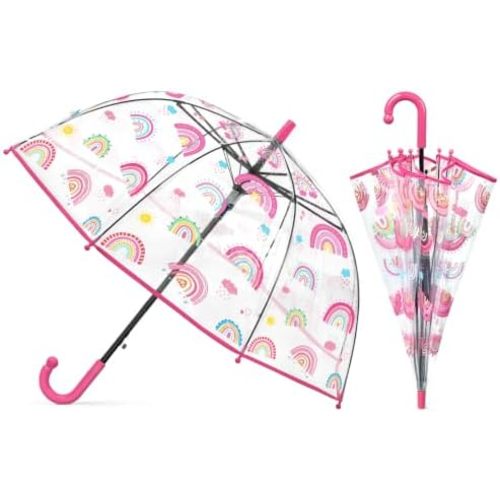 Kids Umbrella Bubble Clear Umbrella with Dome Canopy for Toddler Girls Boys