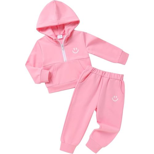 YOUNGER STAR Toddler Baby Boy Girl Clothes Fall Winter Outfits Long Sleeve Hoodie Sweatshirt Sweat Pants Cotton Sweatsuits