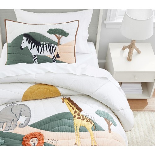 Brendan Animals Safari Quilt & Shams | Pottery Barn Kids