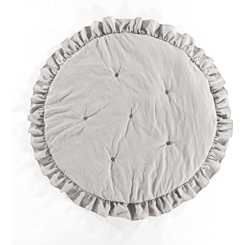 Lush Decor Baby Round Ruffle Play Mat, 36" Diameter, Gray