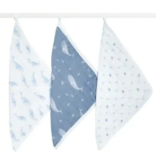 Organic Cotton Muslin Washcloths 3 Pack in oceanic | aden + anais