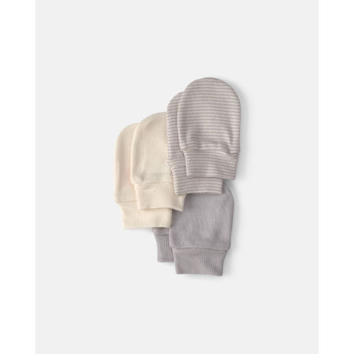 Baby 3-Pack Mitts - Grey/Ivory