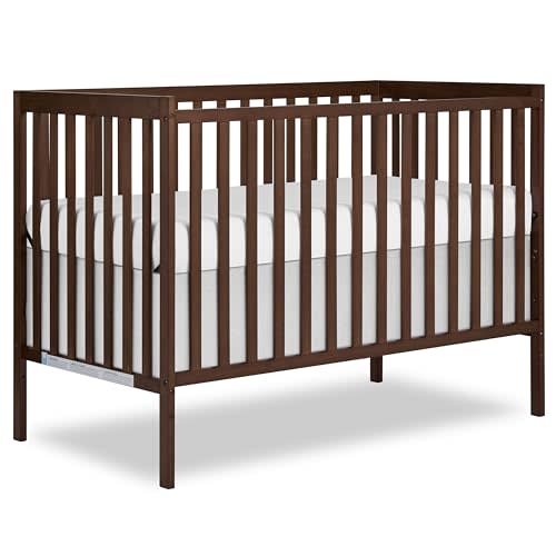 Dream On Me Synergy 5-in-1 Baby Crib, Converts to Toddler Bed, Walnut Brown | Daybed & Full-Size Bed, 3-Position Mattress Support, GREENGUARD Gold, BSA Verified, ASTM/CPSC Tested, 50 Lb Limit