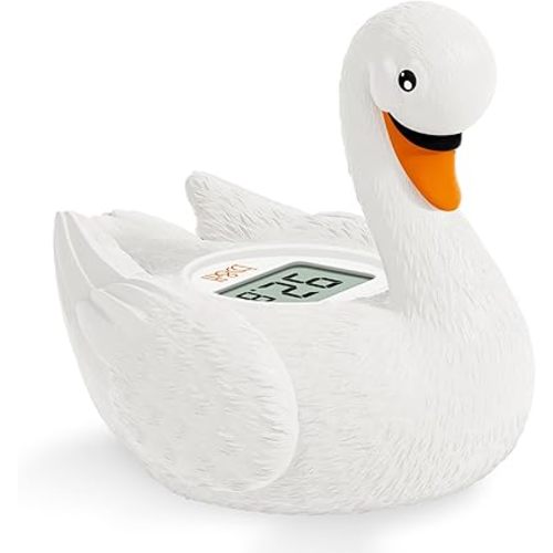 b&h Baby Bath Thermometer, Swan Digital Infant Bathtub Thermometer - Reliable Temperature Readings - Easy to Read Screen - Waterproof, Safe Floats in Water Toy, Newborn Must Haves
