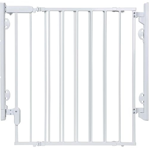 Safety 1st Ready To Install Everywhere Baby Gate, Multi-use Baby Gate with Door for Doorways, Hallways and Stairs, White