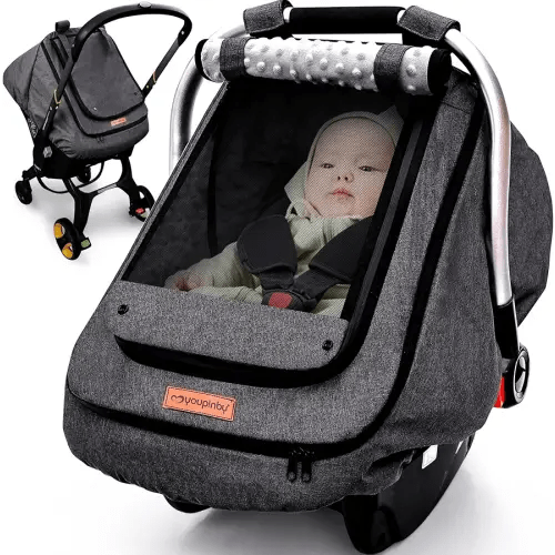 Waterproof Baby Stoller Bunting Bags Winter Carseat Canopies Cover to Protect Baby from Cold Wind, Super Warm Plush Fleece Baby Carrier Cover for Infant Boys Girls, Keeps Babies Warm and Cozy