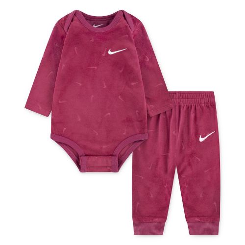 Newborn Baby Nike Velour Long Sleeve Bodysuit and Sweatpants 2-Piece Set