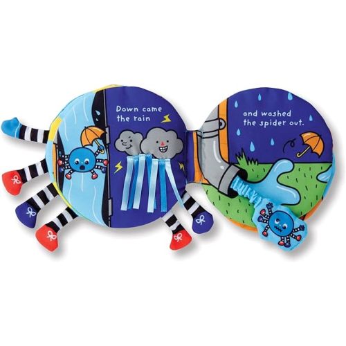 Melissa & Doug K's Kids Itsy-Bitsy Spider 8-Page Soft Activity Book for Babies and Toddlers - Cloth Baby Book And Sensory Toy With Textures To Grasp And Pages To Play Peekaboo, Ages 1 Month+