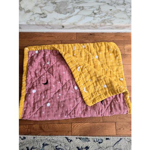 Baby Quilt | Baby Wholecloth Star Quilt | Constellation Baby Quilt | Muslin Quilt | Vintage Boho Heirloom Quilt