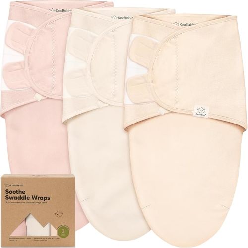 KeaBabies 3-Pack Organic Baby Swaddle Sleep Sacks - Swaddles for Newborns, Infant 0-3 Months, Baby Girls, Boys, Soft & Snug Newborn Sleep Sack, Nursery Swaddling Blankets (Bumble Bear, XS)