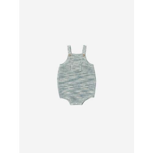 Pocketed Knit Romper || Heathered Blue
