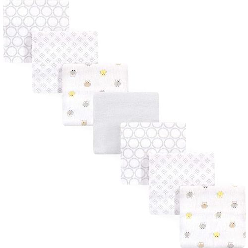 Luvable Friends Unisex Baby Cotton Flannel Receiving Blankets, Tiara 7-Pack, One Size