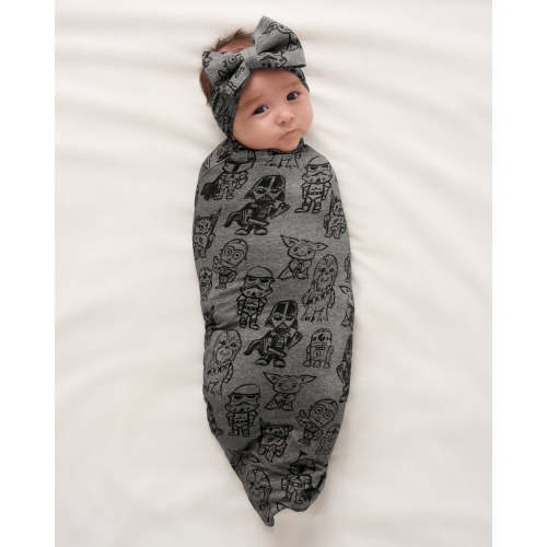 Star Wars Far, Far Away Friends Swaddle & Luxe Bow Headband Set | Little Sleepies