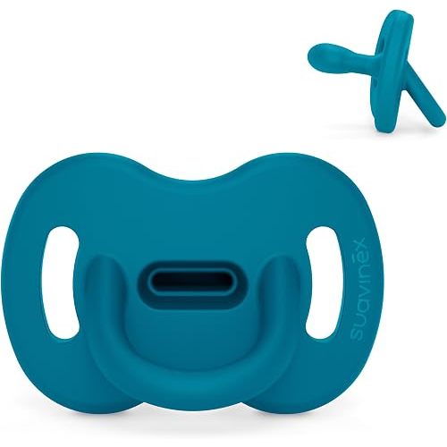 Color Essence SX PRO Silicone Baby Pacifier 1Pk, Made with 100% Soft Silicone, Baby Essentials Perfect for Breastfeeding Babies, Designed in Spain, 0-6 Mths, Ocean