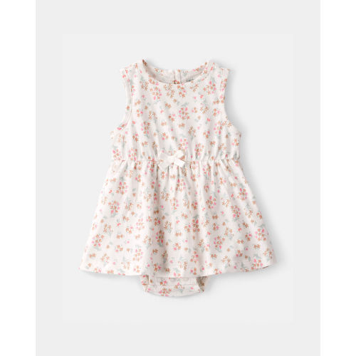 Baby Girl Floral Sleeveless Bodysuit Dress - Ivory - Carter's | Carter's