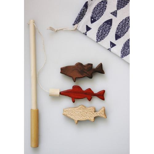 Wooden Fishing Pole With Magnetic Fish Wooden Fishing Pole Fishing Pole Toy Kids Fishing Pole - Etsy