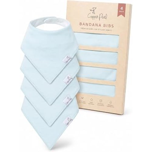 Copper Pearl Baby Bibs 4 Pack, Bandana Drool Bibs for Baby Girl & Boy, Soft Cotton Bibs for Drooling and Teething