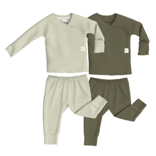 Baby Bundle - Mint Twist + Oliveyou Two Piece Set – Bonsie Skin to Skin Babywear