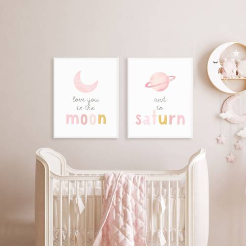 Love You To The Moon and to Saturn, Nursery Wall Art Moon, Lyric Wall Art, Girl Nursery prints, Baby wall decor Sign, Toddler Room Printable