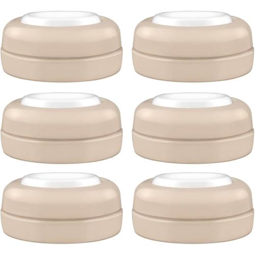 Maymom Screw Lids Aka Travel Caps with Rewritable Sealing Disc Compatible with Avent, Maymom Wide Mouth Bottles; Cap Replace Avent Natural Bottle Sealing Ring and Sealing Disc, 6pcs. (Khaki)