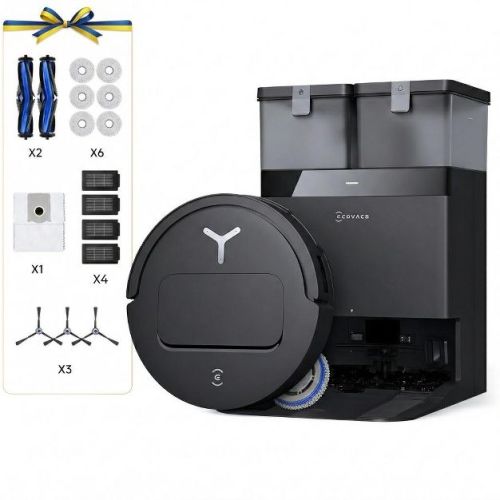 ECOVACS DEEBOT T50 OMNI Care Robot Vacuum & Mop, Extra Replacement Accessories, 3.19” Ultra-Slim 15,000Pa, All-in-One Station, ZeroTangle 2.0 for Hair