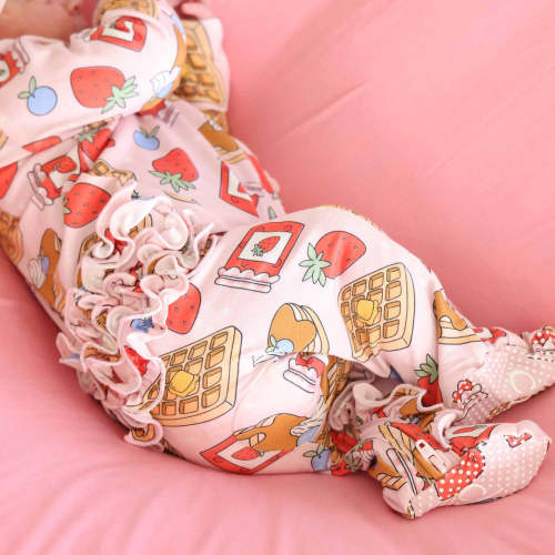 Sweet Stacks Ruffle Zipper Footie | Pink