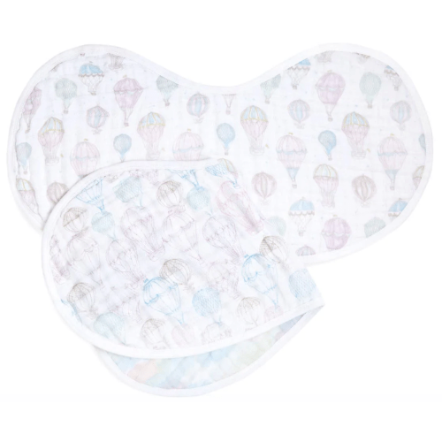 Above The Clouds Organic Burpy Bibs 2pk | aden + anais