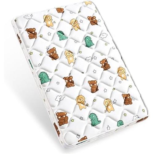 Pack and Play Mattress Pad for (38"x26"x1.5") Portable Playpen,Premium Foam Pack N Play Mattress Topper -Playard Mattress for Pack and Play-Comfortable and Breathable(Funny Bear )