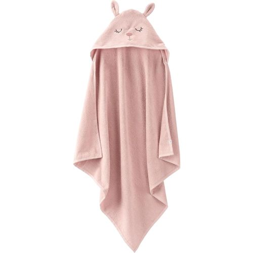 little planet by carter's Baby Organic Cotton Bath Towel, Dusty Rose, OSZ