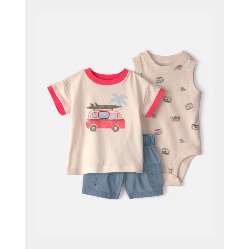 Baby Boy 3-Piece Beach Surf Top, Bodysuit & Short Set | Carter's