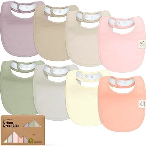 KeaBabies 8-Pack Organic Baby Bibs for Drooling and Teething (Sweet Charm) | Soft Cotton Bibs for Baby Girl, Boy, Extra Absorbent, Easy to Clean & Put On, Toddler, Newborn, Infant 0-24 Months
