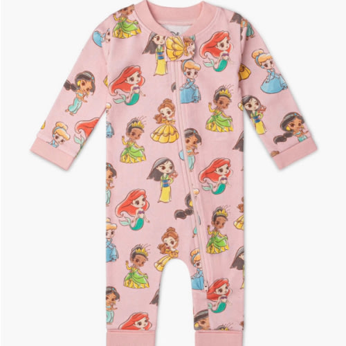 Disney Princess Characters- One-Piece Baby Pajamas - Organic Baby Clothes - Monica + Andy