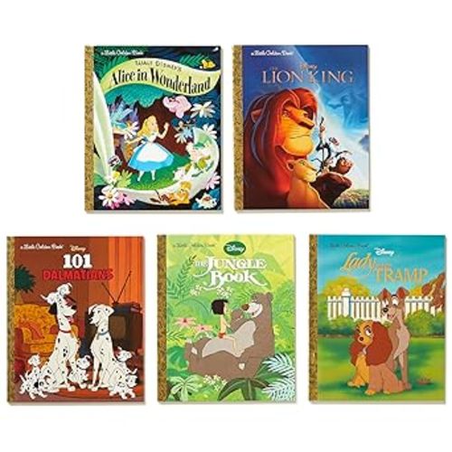 Disney Classics Little Golden Book Library (Disney Classic): Lady and the Tramp; 101 Dalmatians; The Lion King; Alice in Wonderland; The Jungle Book