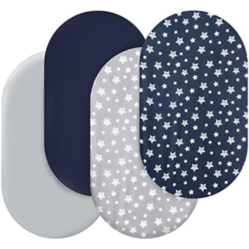 ToccoLeggero Bassinet Sheets Set 4 Pack For Baby, Universal Fit For Oval, Hourglass And Rectangular Mattress | Wayfair