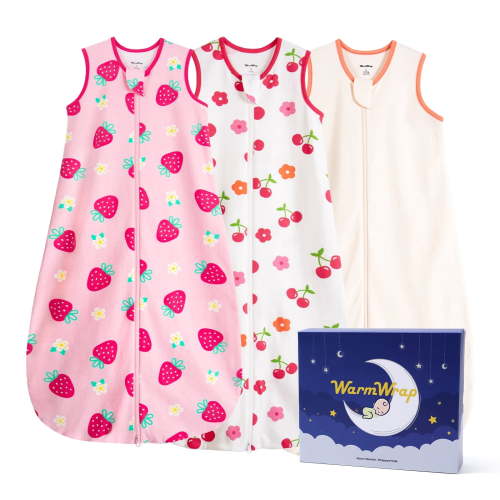 Baby Sleep Sack 12-18 Months 0.5 TOG Lightweight Summer 100% Cotton Breathable Wearable Blanket with 2-Way Zipper, 3 Pack