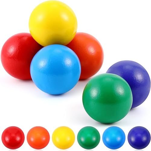 Bucherry 12 Pcs Montessori Wooden Balls (Mixed Color)