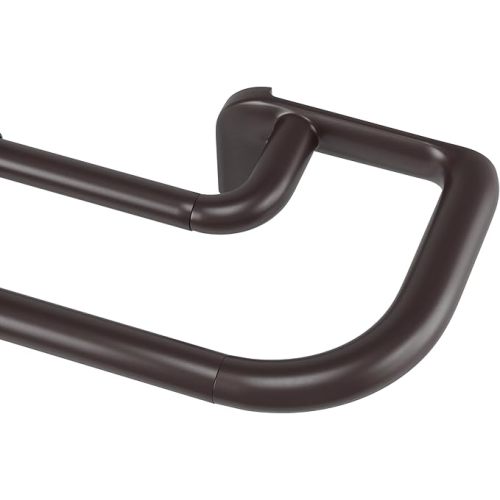 Umbra Twilight Double Curtain Rod Set – Wrap Around Design Ideal for Blackout or Room Darkening Panels, 30 to 84 Inches, Black