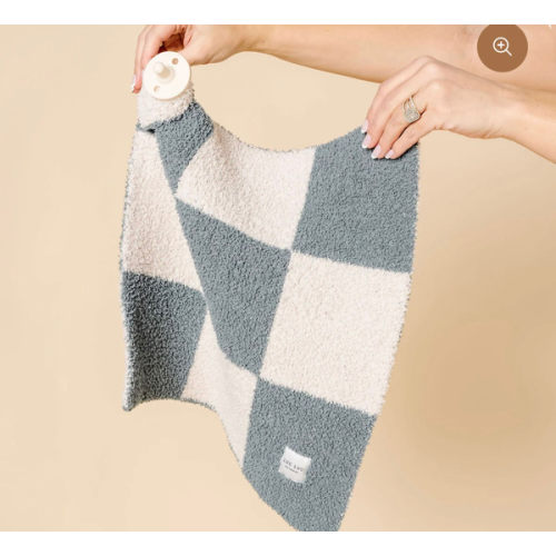 Chenille Blanket - Ocean Check - Mini/Lovey
