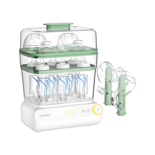 Momcozy 3 Layers Large Bottle Sterilizer and Dryer, Fast Sterilize and Dry, Universal Bottle Sterilizer for All Bottles & Breast Pump Accessories, Touch Screen & Auto-Off Bottle Sanitizer