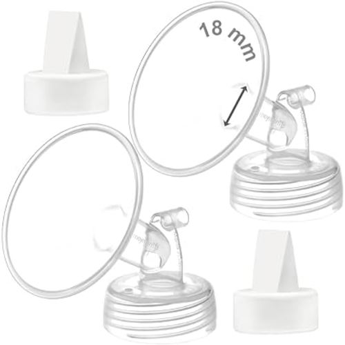 Maymom 18mm Flange and Duckbill Valve Compatible with Spectra S1 Spectra S2 Spectra 9 Plus Not Original Spectra Pump Parts Replace Spectra S2 Pump Parts Spectra Flange Spectra Duckbill Valve