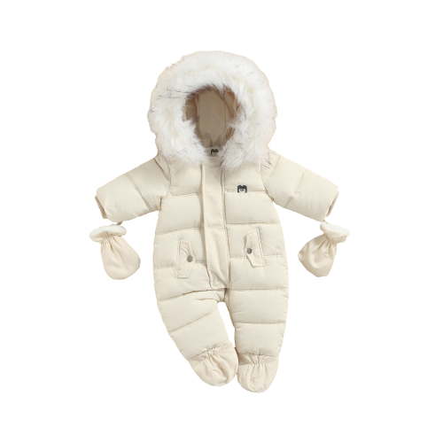 GXFC Baby Girls Winter Outerwear Clothes 6M 12M 18M 24M Infant Girls Hooded Footie Jumpsuit Warm Coat Snowsuit Clothing for Newborn Girls