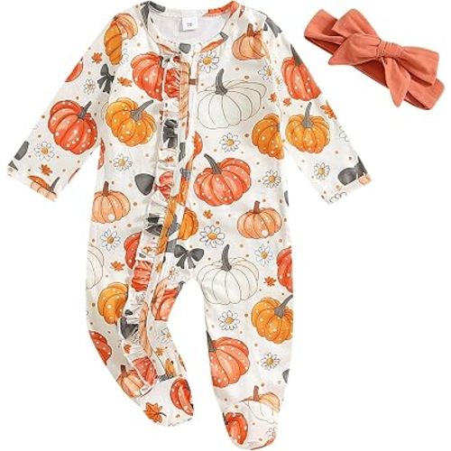 Halloween Newborn Baby Girl Clothes Infant Long Sleeve Romper Jumpsuit Bodysuit Christmas Outfits